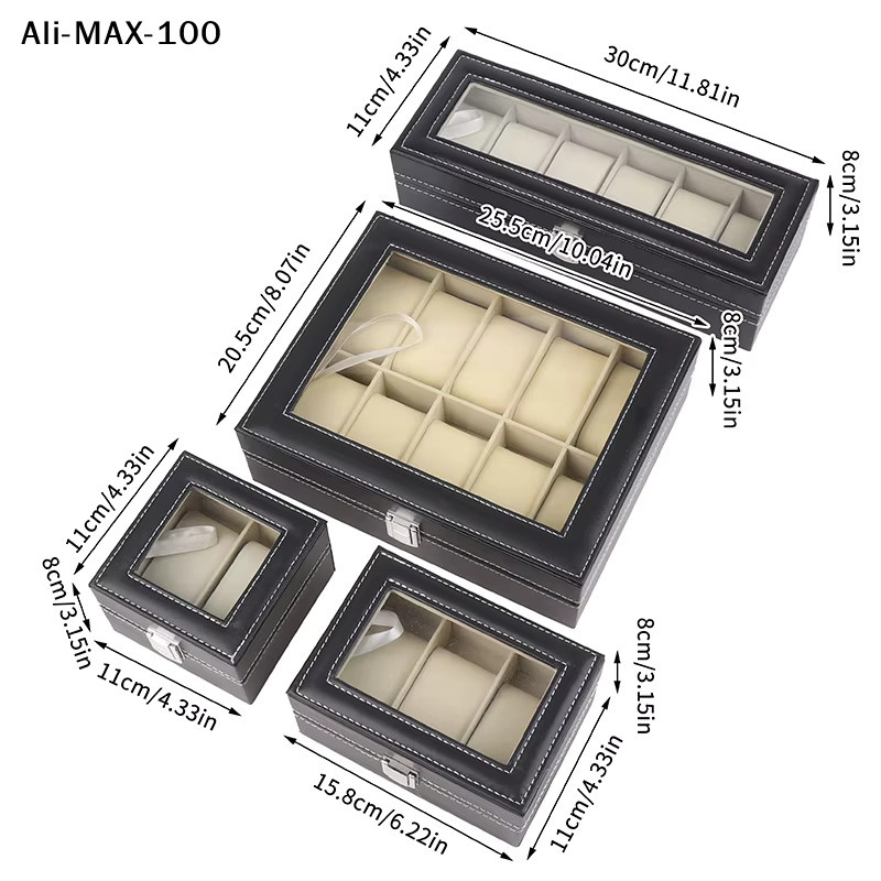 AyS Uhrenbox, Schwarz, Glasdeckel, Herren und Damen - Bild 3