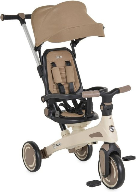 Byox Juno 4 in 1 Dreirad Laufrad mit Schiebegriff Sitzdrehung Sonnendach beige 12 bis 60 Monaten - Bild 1