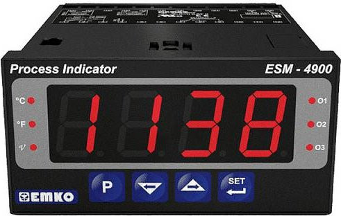 Emko ESM-4900 Universalregler Pt100 Schwarz, 2-Punkt P, PI, PD, PID, Relais 5A, Temperaturbereich -200 bis +1700°C, B/T/H: 48 x 86,5 x 96 mm - Bild 1