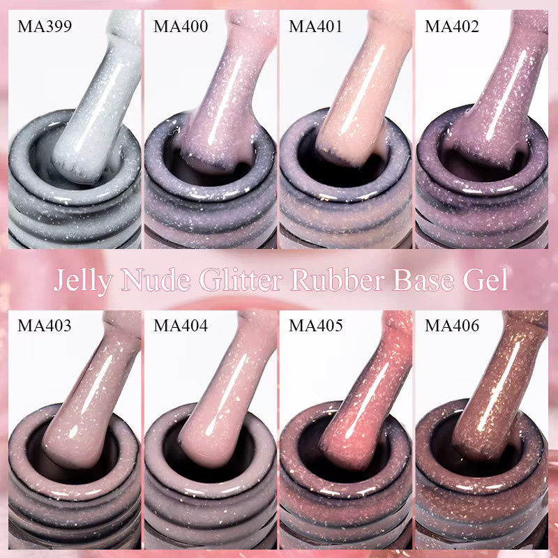 MEET ACROSS Nude Jelly Nail Art Gel, 7 ml, Schimmernd, Rosa Lila - Bild 3