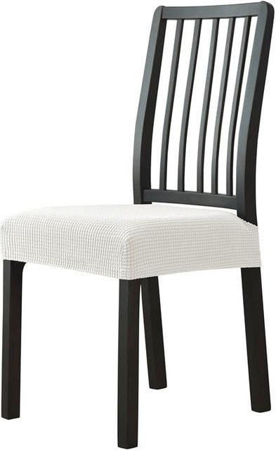 Elastischer Esszimmerstuhl Sitzbezug in Weiß mit Jacquard-Muster - Bild 1