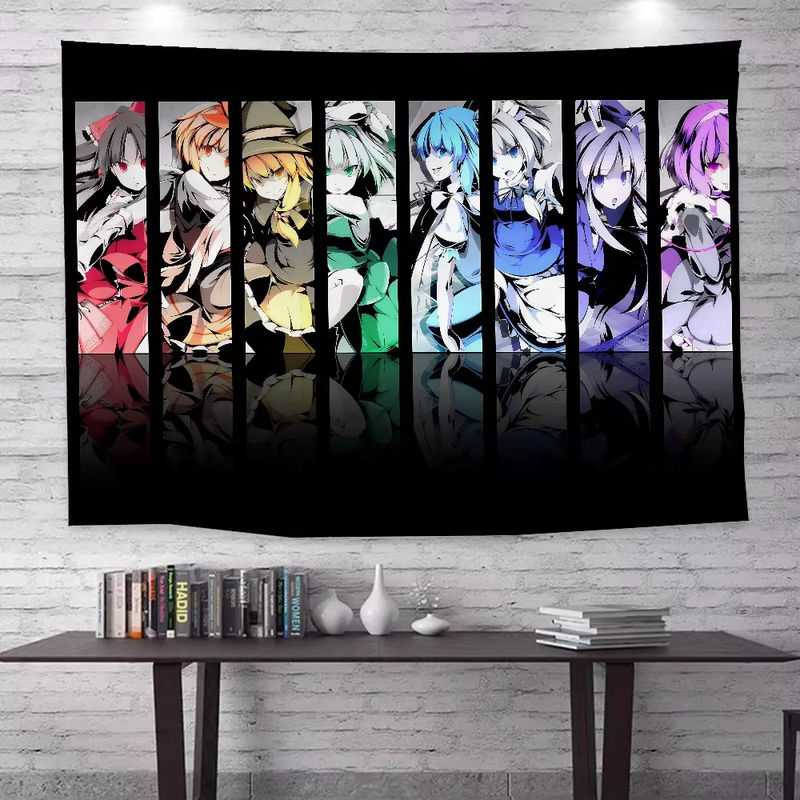 Potdemiel Wandteppich Touhou Projekt Mandala Wandkunst im Bohemian Stil, mehrfarbig, B: 70 cm, H: 70 cm, T: 50 cm - Bild 4