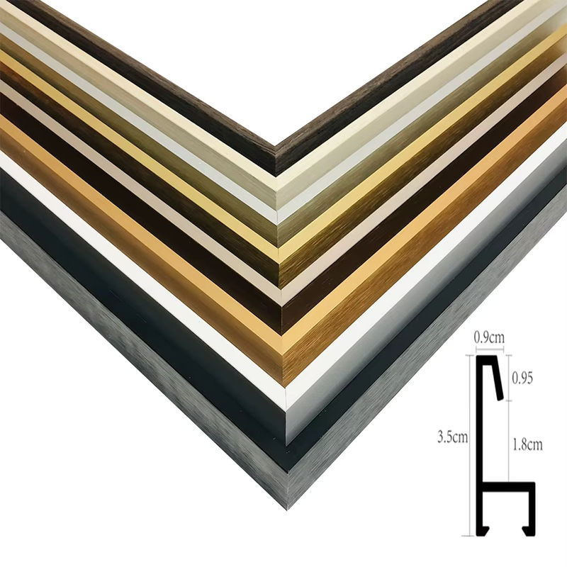 Little PP Bilderrahmen aus Aluminiumlegierung für Leinwand und Ölgemälde, Gold und Schwarz, B/H: 45 x 45 cm - Bild 3