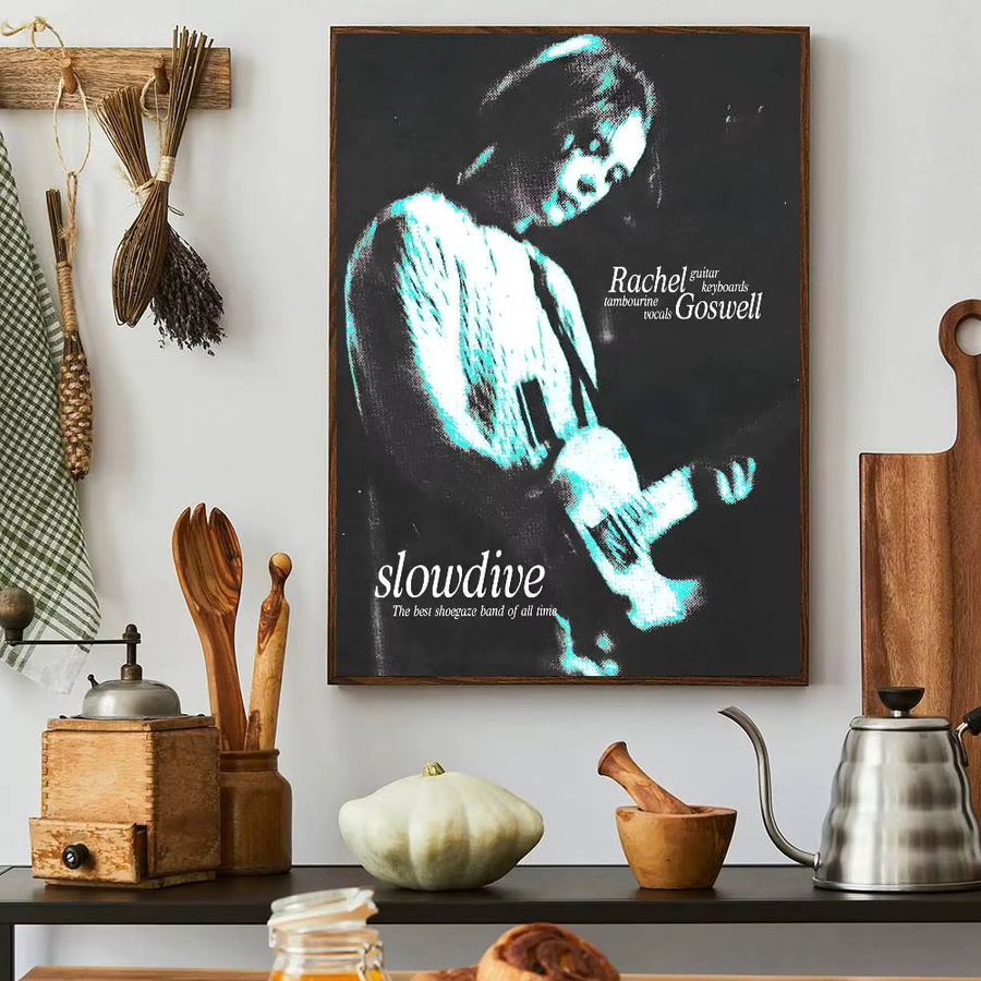 Minimalist Slowdive Everything Is Alive Souvlaki Shoegaze Musik Poster, Selbstklebender Wanddekor in Mehrfarbig, B/H: 15 x 15 cm - Bild 5
