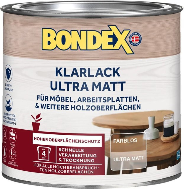 Bondex Klarlack Ultra Matt Farblos Wasserbasiert 250 ml - Bild 1
