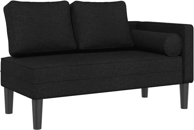 vidaXL Chaiselongue modern in Schwarz aus Stoff mit Kissen, L-Form rechts - Bild 1