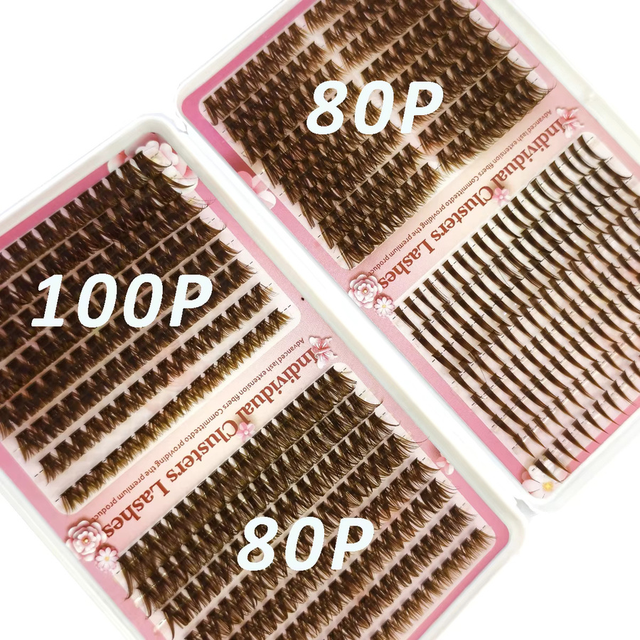 HBZGTLAD Wimpernbüschel, 32 Reihen Spikes, Braun, Natürlich - Bild 2