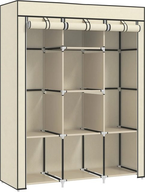 HOMCOM Stoffschrank aus Stahl und Vliesstoff in Cremeweiß, B: 43 cm, T: 43 cm, H: 162,5 cm - Bild 1