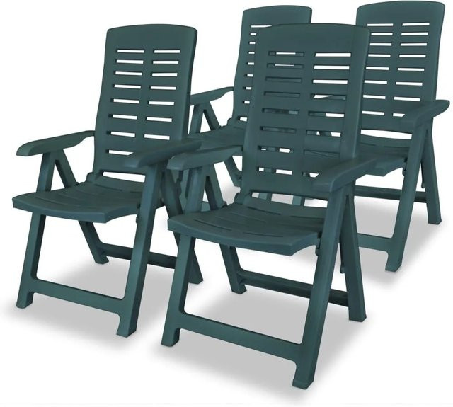 Furnicato Garten-Liegestühle Set aus Kunststoff in Grün, 4 Stück, B/T/H: 110 x 61 x 108 cm - Bild 1