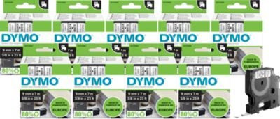 DYMO D1 Schriftband-Sparset 40913, Polyesterband, schwarz auf weiß, 10 Stück, Breite: 9 mm, Länge: 7 m pro Rolle - Bild 2