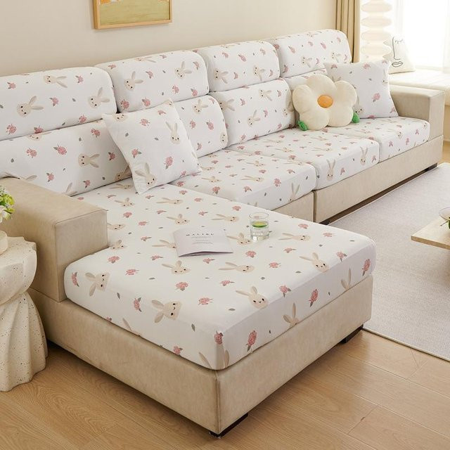 Yiran Furniture All-Inclusive Sofabezug in Weiß, elastischer und rutschfester Sofaschutz für alle vier Jahreszeiten, Größe S - Bild 1