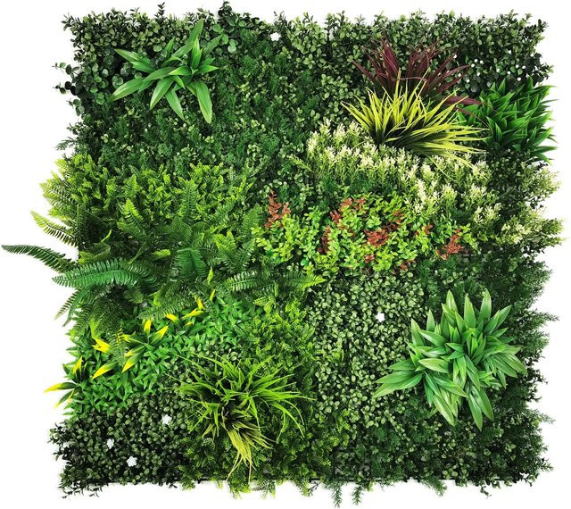 Floordirekt Pflanzenwand Meadow Kunstpflanzen-Panel, Farbe: Grün, B/H: 100 x 100 cm - Bild 1