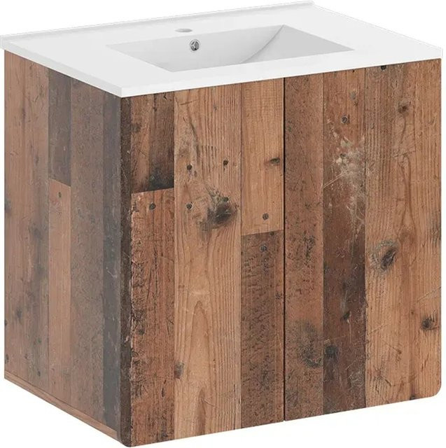 Vicco Badmöbel-Set Izan Oldstyle 2-teilig in Braun mit Waschtischunterschrank und Wandmontage - Bild 1