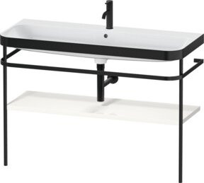 Duravit Möbelwaschtisch-Kombi Happy D.2 Plus in Weiß Hochglanz mit Konsole und einem Waschbecken, Breite: 117,5 cm, Tiefe: 49 cm - Bild 1