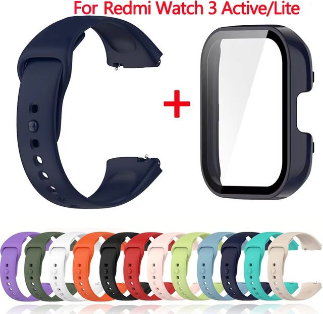 Xiaomi Silikonarmband + Hülle, Redmi Watch 3 Active, Schwarz, Unisex - Bild 1