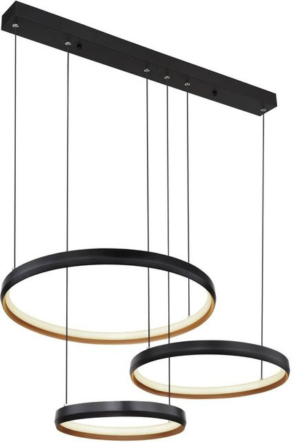 Globo LED-Pendelleuchte Halli Ring in Gold und Schwarz matt aus Metall und Acryl, B/T/H: 50,3 x 55,0 x 150,0 cm - Bild 1