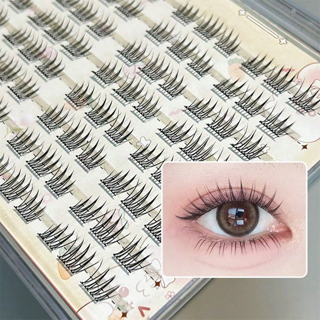 Mixiaohe Falsche Wimpern 96 Cluster C-Curl, Selbstklebend, Wiederverwendbar - Bild 1