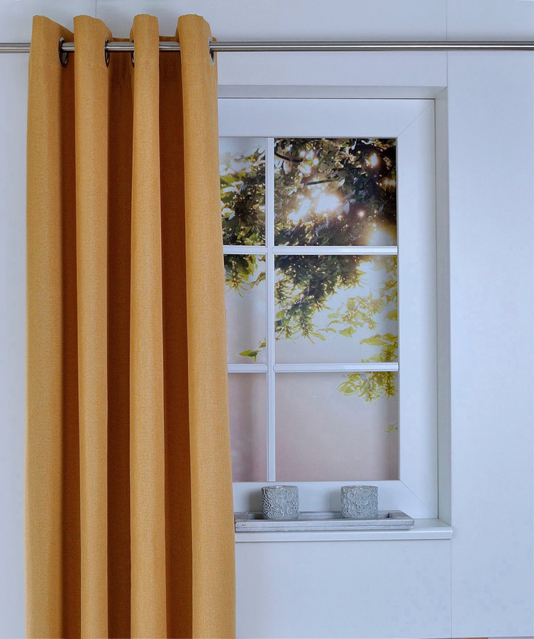 Heine Home Blackout Vorhang aus 100% Polyester mit Geräuschdämpfung in Gelb und Orange - Bild 2