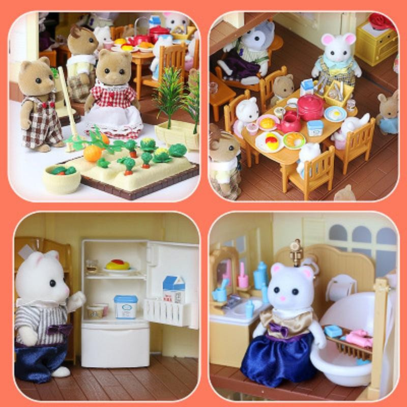 Yiran toy Waldhaus Tierfamilie Mini Kaninchen Villa Mikro Möbelset ab 3 Jahren - Bild 2