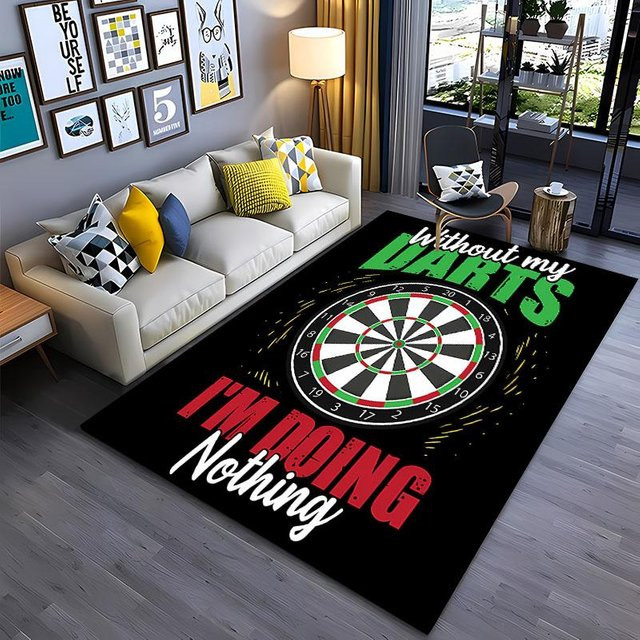AISILK MOON Dart Zielteppich Schwarz, Rutschfester und Waschbarer Bereichsteppich aus Polyester, B/T: 60 x 40 cm - Bild 1