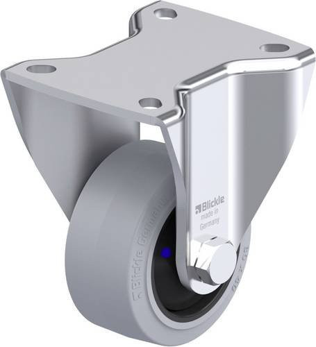 Blickle Stahlblech-Bockrolle BH-POEV 82XKF-SG in Silber mit 80mm Rad-Durchmesser und 170kg Tragfähigkeit - Bild 1
