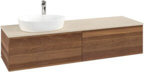 V&B Waschtischunterschrank Antao ohne Frontstruktur, Wandhängend, Farbe: Botti Brown, B/T: 160 x 50 cm - Bild 1