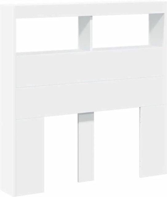 vidaXL LED-Kopfteil mit Ablage und USB-Ladeport in Weiß, B/T/H: 100 x 17 x 102 cm - Bild 1