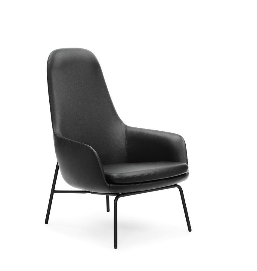 Normann Copenhagen Era Sessel Hoch mit braunem Leder und Stahlgestell - Bild 2