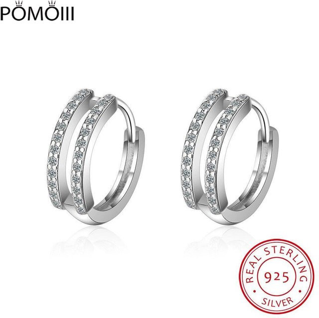 Allbestart Creolen 925 Silber, Vermeil, Zirkonia, Kristall, Damen, 9 mm - Bild 1