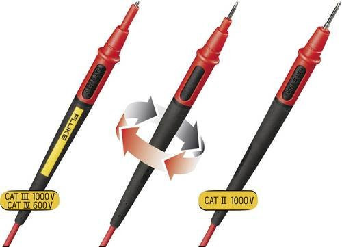 Fluke TL175 Sicherheits-Messleitungs-Set mit 4 mm Lamellenstecker und Prüfspitze, Länge: 1,50 m, Schwarz und Rot - Bild 1