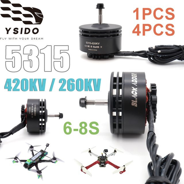 YSIDO RC FPV Brushless Motor 5315 für 15 Zoll MultiRotor Langstrecken-Drohnen, Farbe: Schwarz - Bild 1