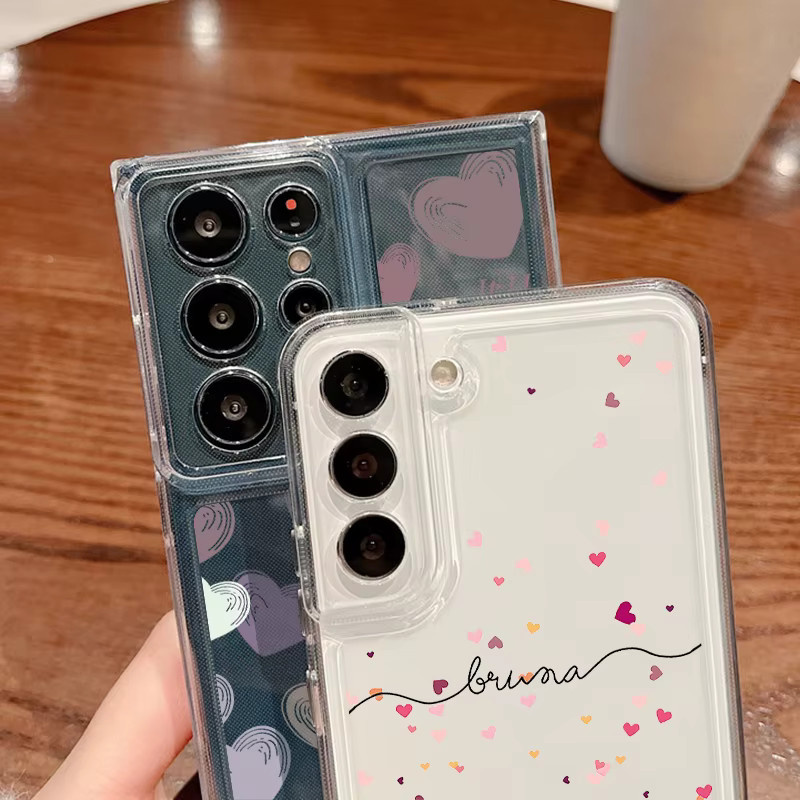 Transparente Silikon-Schutzhülle mit Herz-Design für Samsung Galaxy Modelle (A14, A15, A54, A55, S23, S24, S25 und weitere) - Bild 2