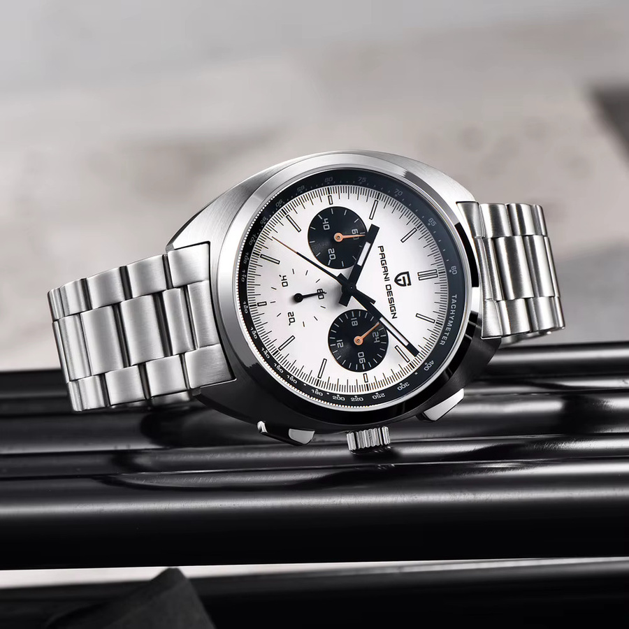 Pagani Design Chronograph, Quarz, Edelstahl, Weiß, Herren - Bild 3