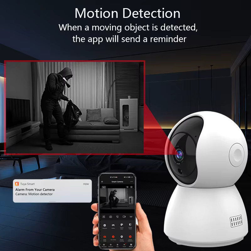 ZUIDID Tuya Smart Mini WiFi IP Kamera HD 4MP, Drahtlose Indoor Überwachungskamera mit automatischem Tracking in Weiß - Bild 4