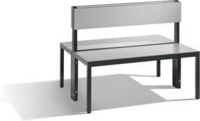 C+P Sitzbank Basic Plus doppelseitig mit Rückenlehne, Gestell schwarzgrau, Dekor silbergrau, H 79,6 cm x B 100 cm x T 76 cm - Bild 1