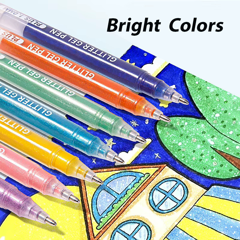 OBOS Glitzer-Gelstift-Set mit 12 Farben in Multicolour, 1,0 mm Spitze für Kunst, Zeichnen und Scrapbooking - Bild 2