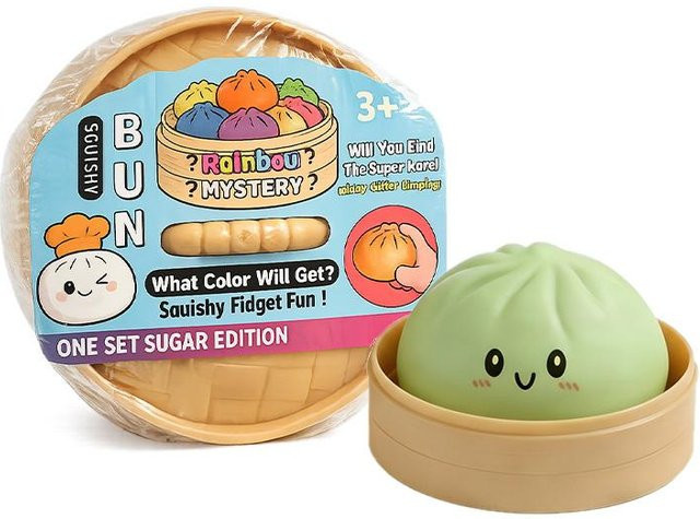 Weicher Brötchen-Knödel Squishy, grün, Jumbo - Bild 1