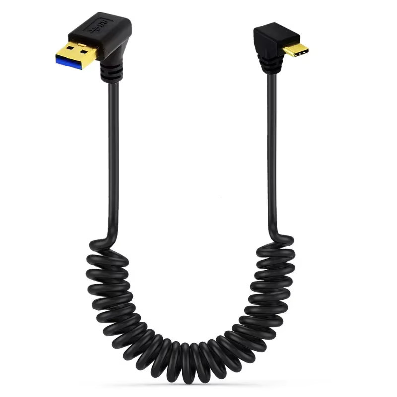 BSN USB 3.0 auf USB-C Datenladekabel mit Winkelstecker in Schwarz - Bild 2
