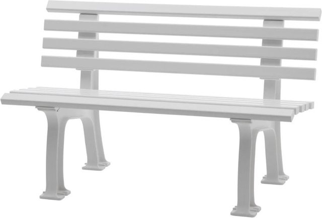PROREGAL Gartenbank Antigua 2 Sitzer aus UV-beständigem Witterungskunststoff in Weiß, H x B x T: 74 x 120 x 54 cm - Bild 1