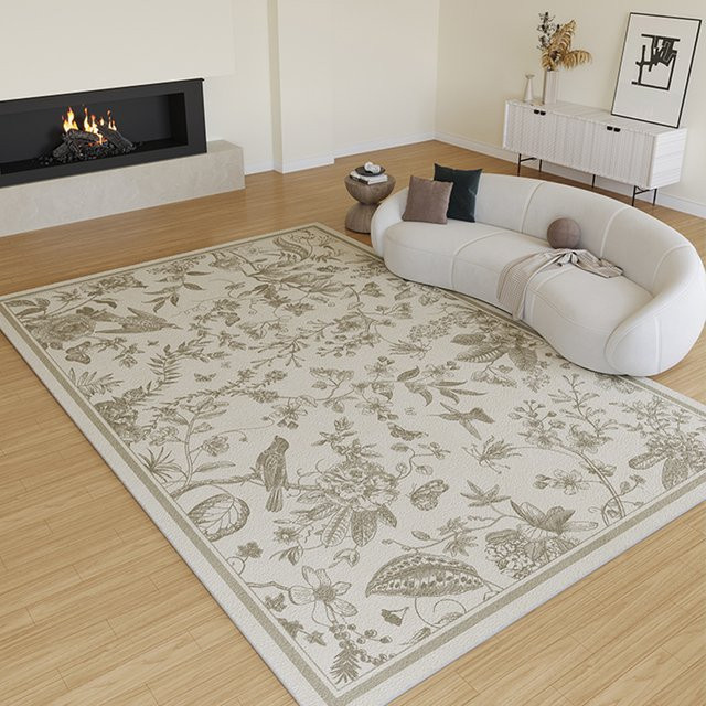 VIAKMA Minimalistischer Teppich in Beige mit floralem Design für Wohnzimmer und Schlafzimmer, B/T: 120 x 80 cm - Bild 1