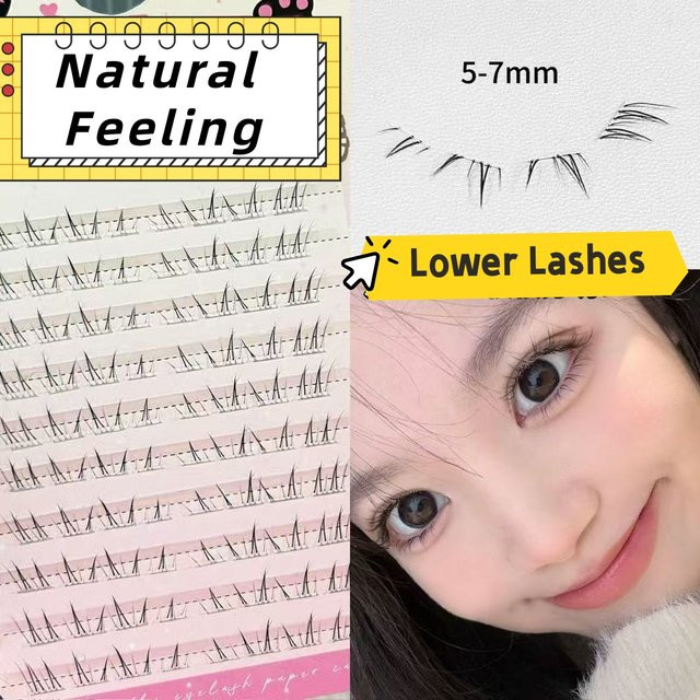 MIAOJIE Einzelwimpern-Cluster, natürlich, Unisex - Bild 1