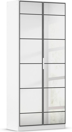 RAUCH Acero Garderobenschrank mit 2 Glastüren und Spiegel, Weiß, B/T/H: 91 x 41 x 210 cm