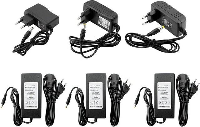 AC DC Netzteil Adapter Schwarz mit Barrel-Plug für verschiedene Spannungen und Stromstärken - Bild 1