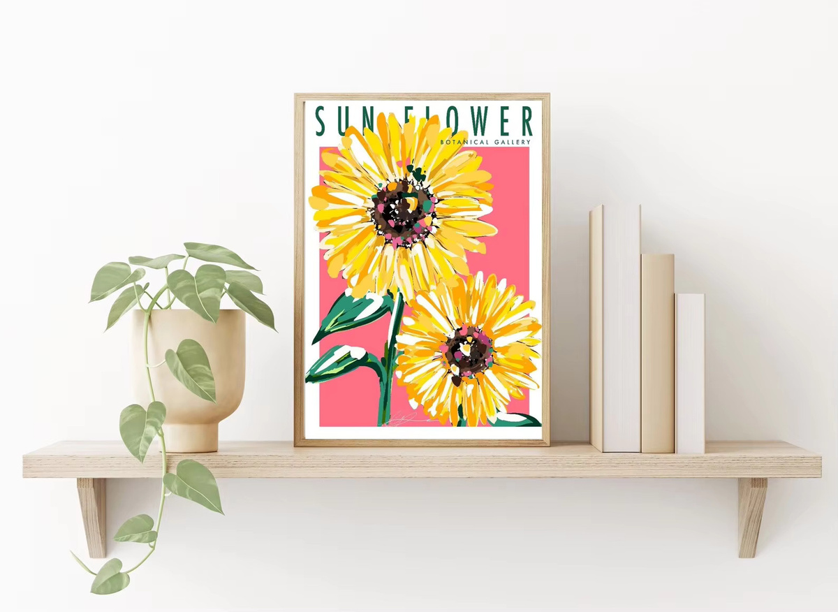 Sonnenblumen Wandkunstdruck von SHENCHEN als botanischer Paper Poster in Multicolour - Bild 3
