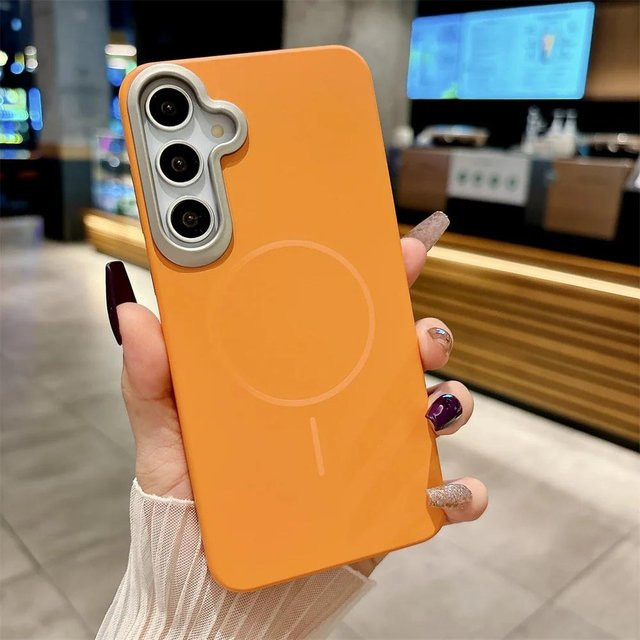 Harte PC-Handyhülle für Samsung Galaxy A-Serie mit MagSafe Wireless Charging in Orange - Bild 1