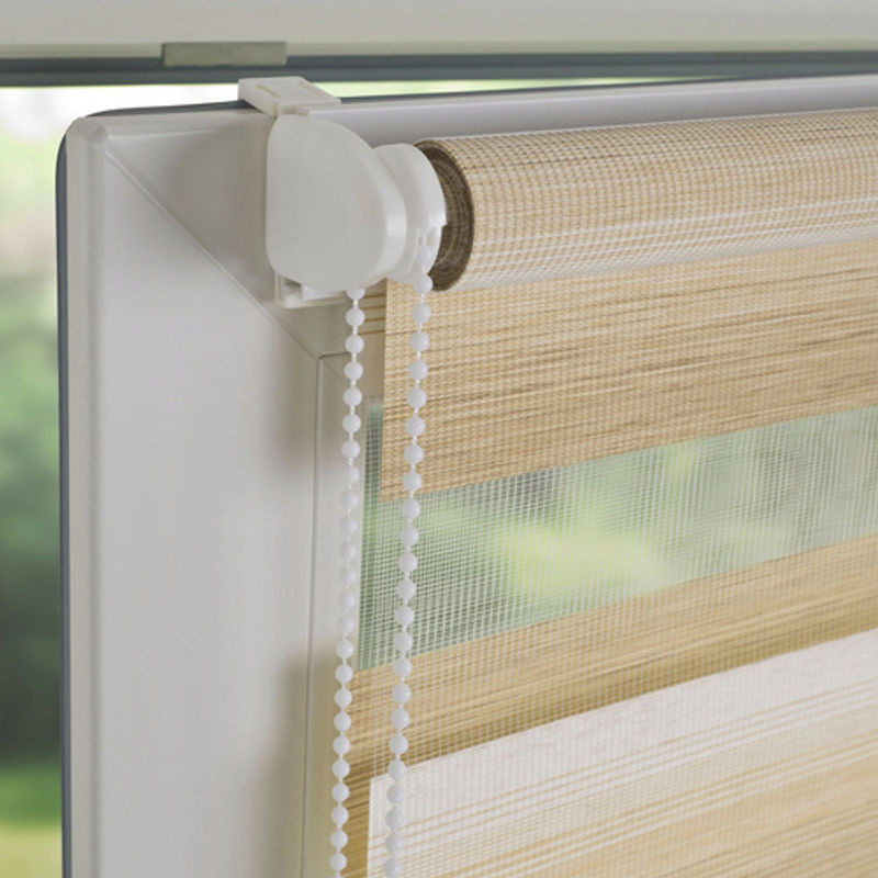 LIEDECO Duo-Rollo Klemmfix in Braun aus Polyester für Tag und Nacht, B: 150 cm, H: 45 cm - Bild 3