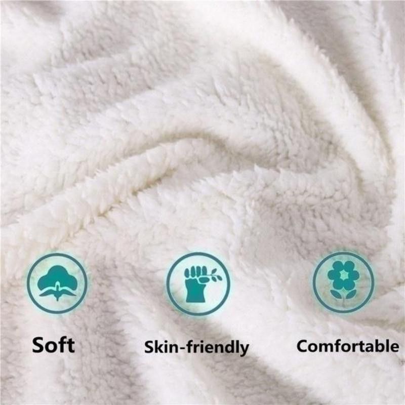 YunhengTechnology Flanell-Überwurfdecke in Champagner, weich und warm für Sofa oder Bett, B x T: 130 x 150 cm - Bild 2