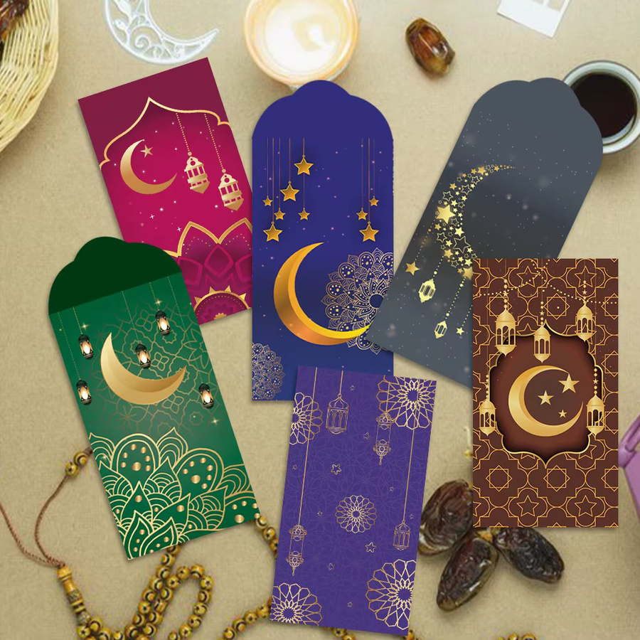 6 Stück Eid Mubarak Geldumschläge aus Papier für Ramadan Eidi Geschenkkartenhalter Eid al Fitr und Eid al Adha - Bild 5