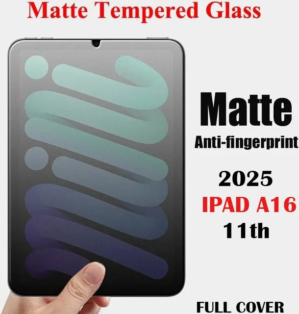 Matte 9H Frosted Panzerglas Schutzfolie für Apple iPad Pro M4, Air 11 und 13, Mini 7 und 6, transparent - Bild 1