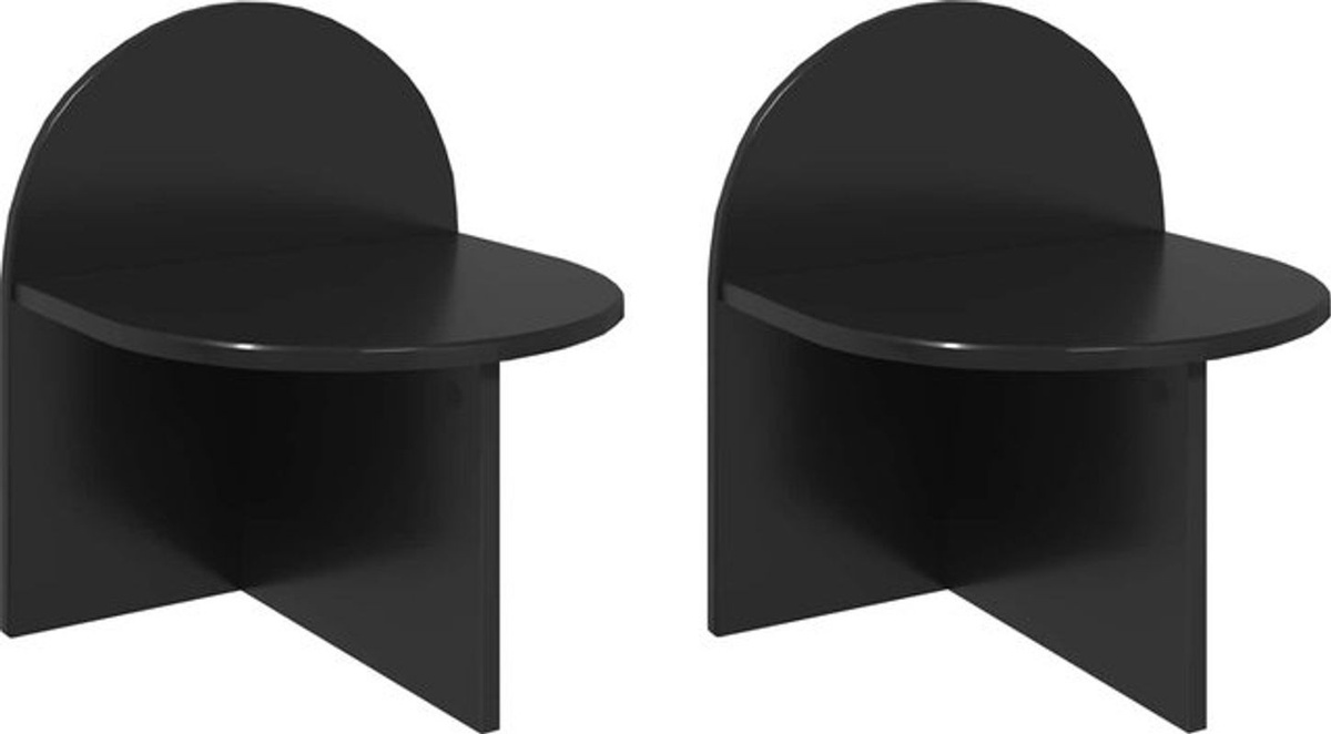 Set aus 2 Nachttischen von vidaXL in Schwarzer Eiche, modern und minimalistisch, B/T/H: 40 x 35,5 x 45,5 cm - Bild 1